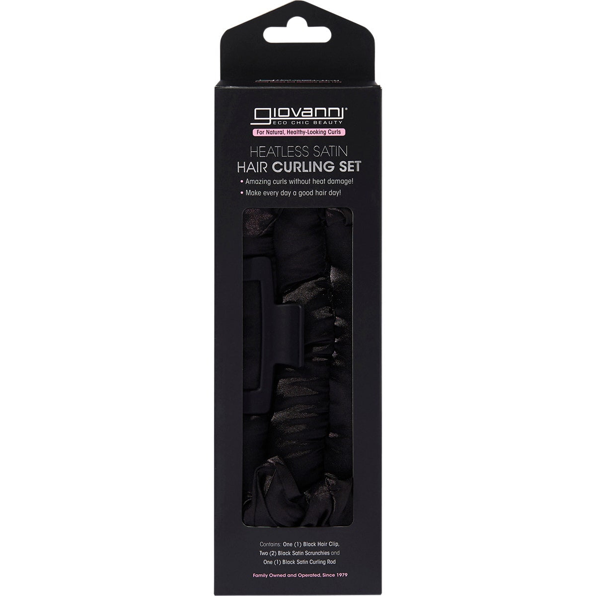 GIOVANNI Heatless Satin Hair Curling Set Black - Cutprice Online