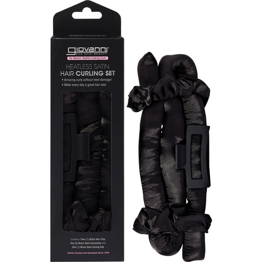 GIOVANNI Heatless Satin Hair Curling Set Black - Cutprice Online