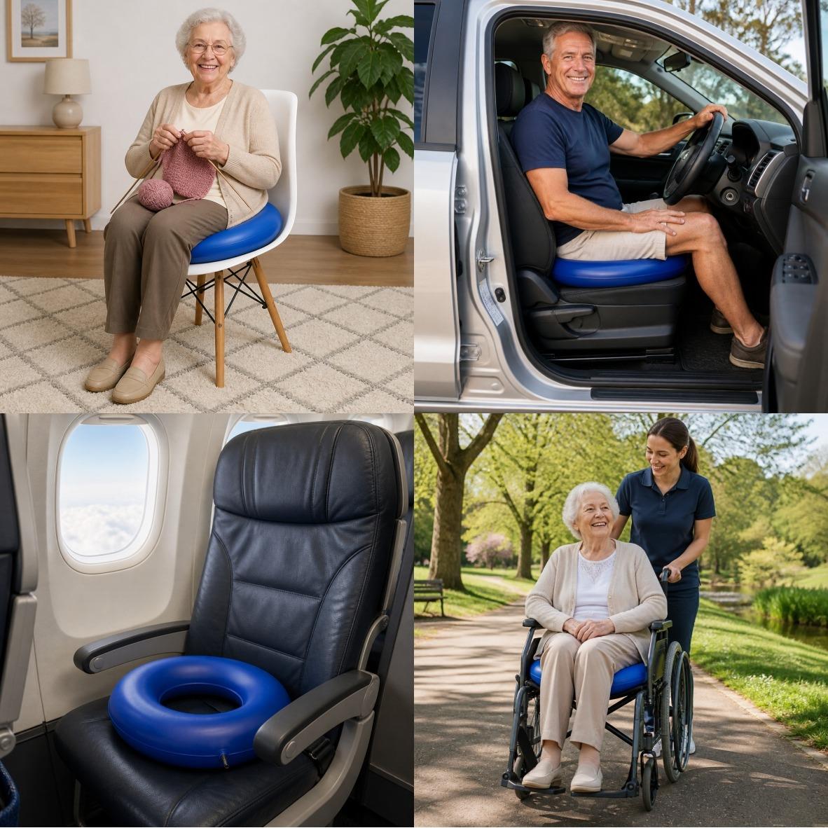 Bodyassist Inflatable Rubber Ring Cushion Blue