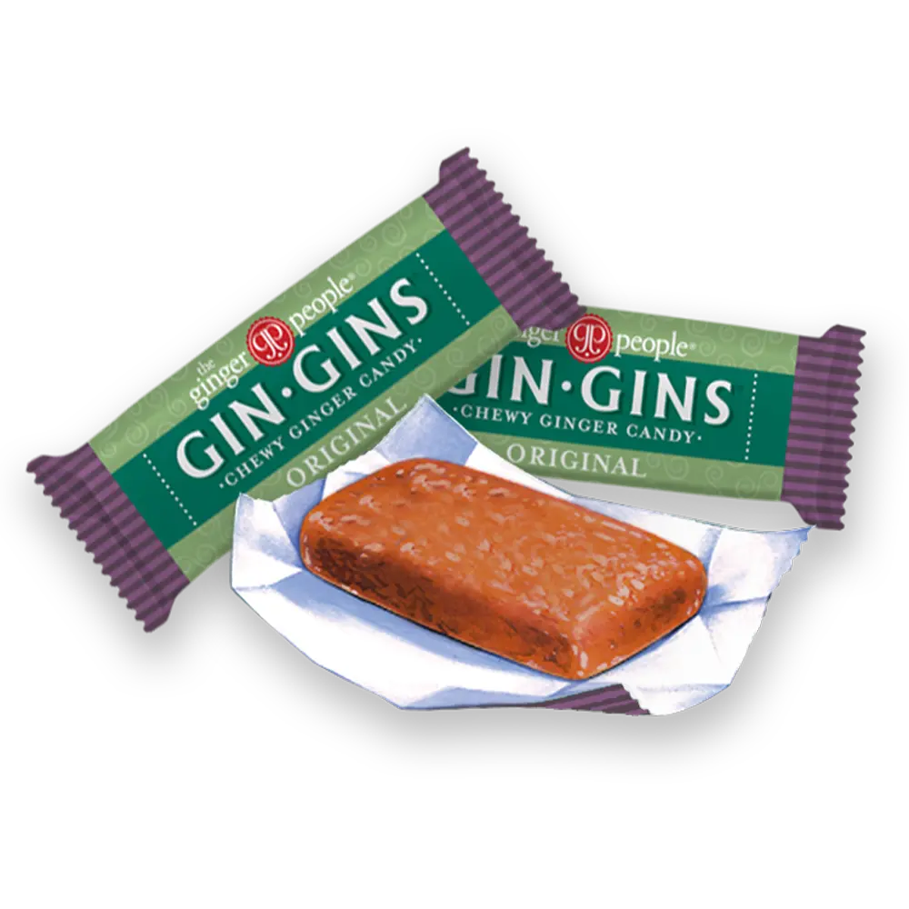 THE GINGER PEOPLE Gin Gins Ginger Candy Chewy - Original 12x 84g THE GINGER PEOPLE