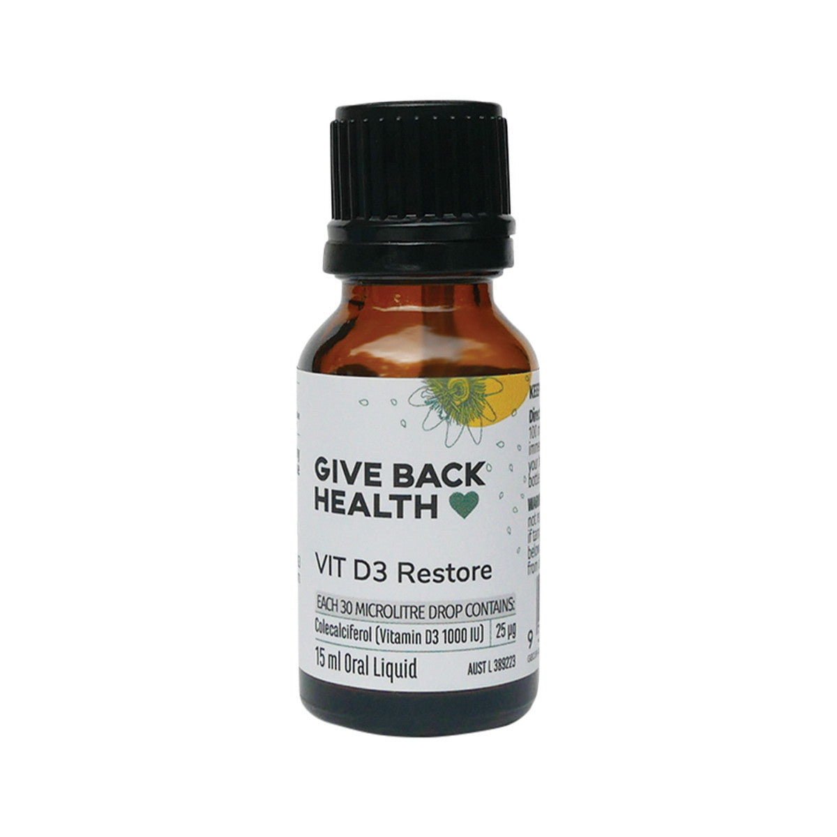 Give Back Health VIT D3 Restore Oral Liquid 15ml - Cutprice Online