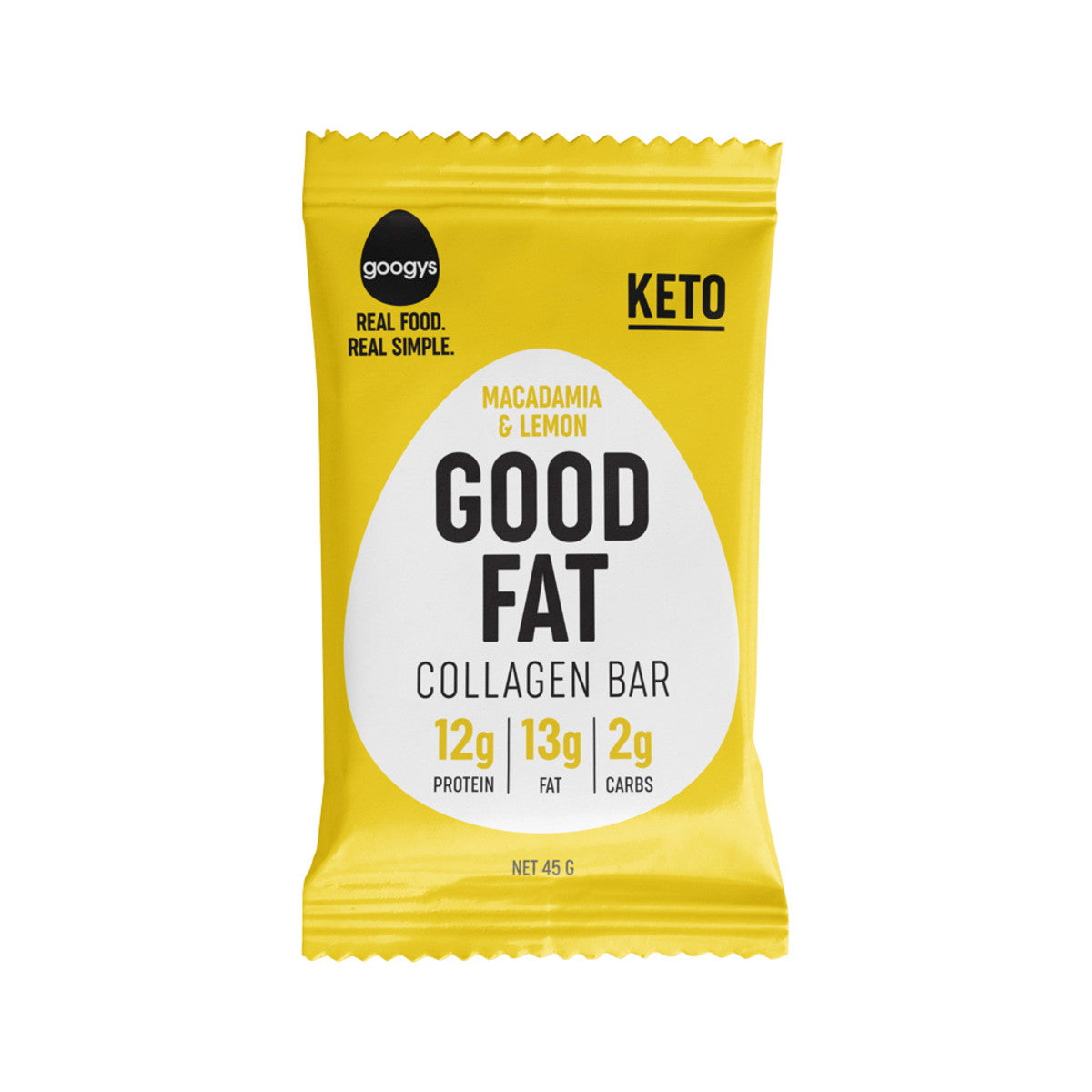 Googys Good Fat Collagen Bar Macadamia & Lemon 45g(Pack of 12) - Cutprice Online
