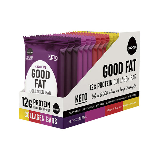 Googys Good Fat Collagen Bar Mixed 45g(Pack of 12) - Cutprice Online