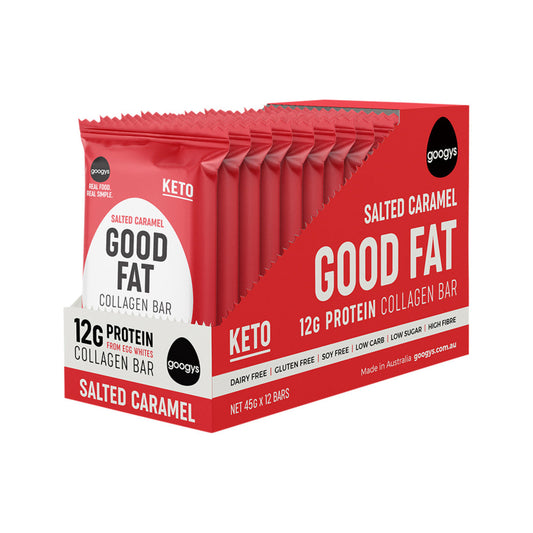 Googys Good Fat Collagen Bar Salted Caramel 45g(Pack of 12) - Cutprice Online