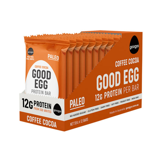 Googys Good Egg Protein Bar Coffee Cocoa 55g(Pack of 12) - Cutprice Online