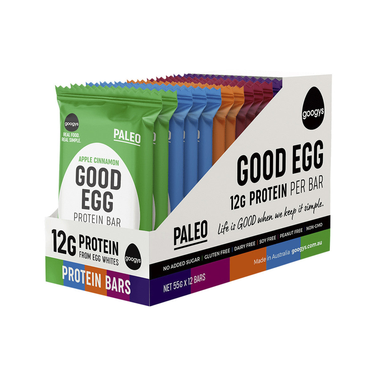 Googys Good Egg Protein Bar Mixed 55g(Pack of 12) - Cutprice Online