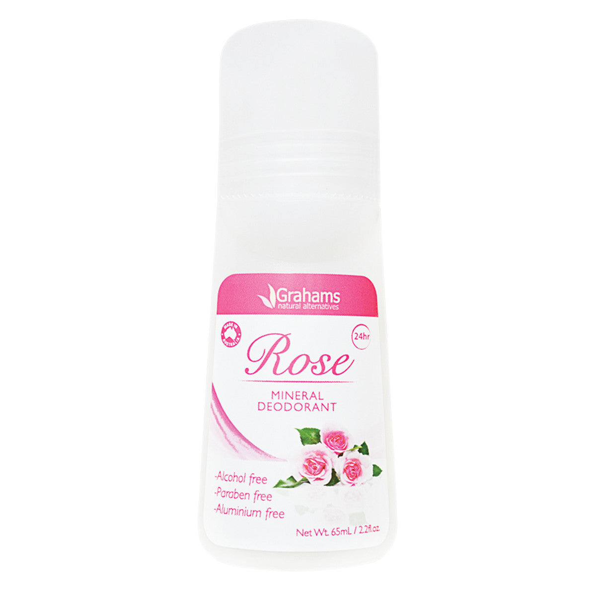 Grahams Natural Mineral Deodorant Roll-On Rose 65ml - Cutprice Online