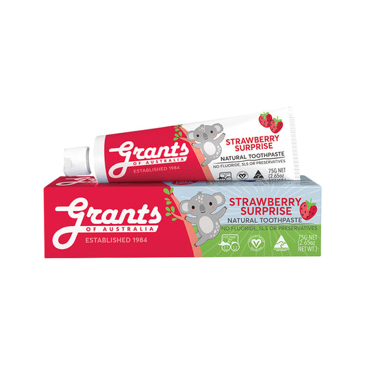 Grants Of Australia Natural Toothpaste Kids Strawberry Surprise 75g - Cutprice Online