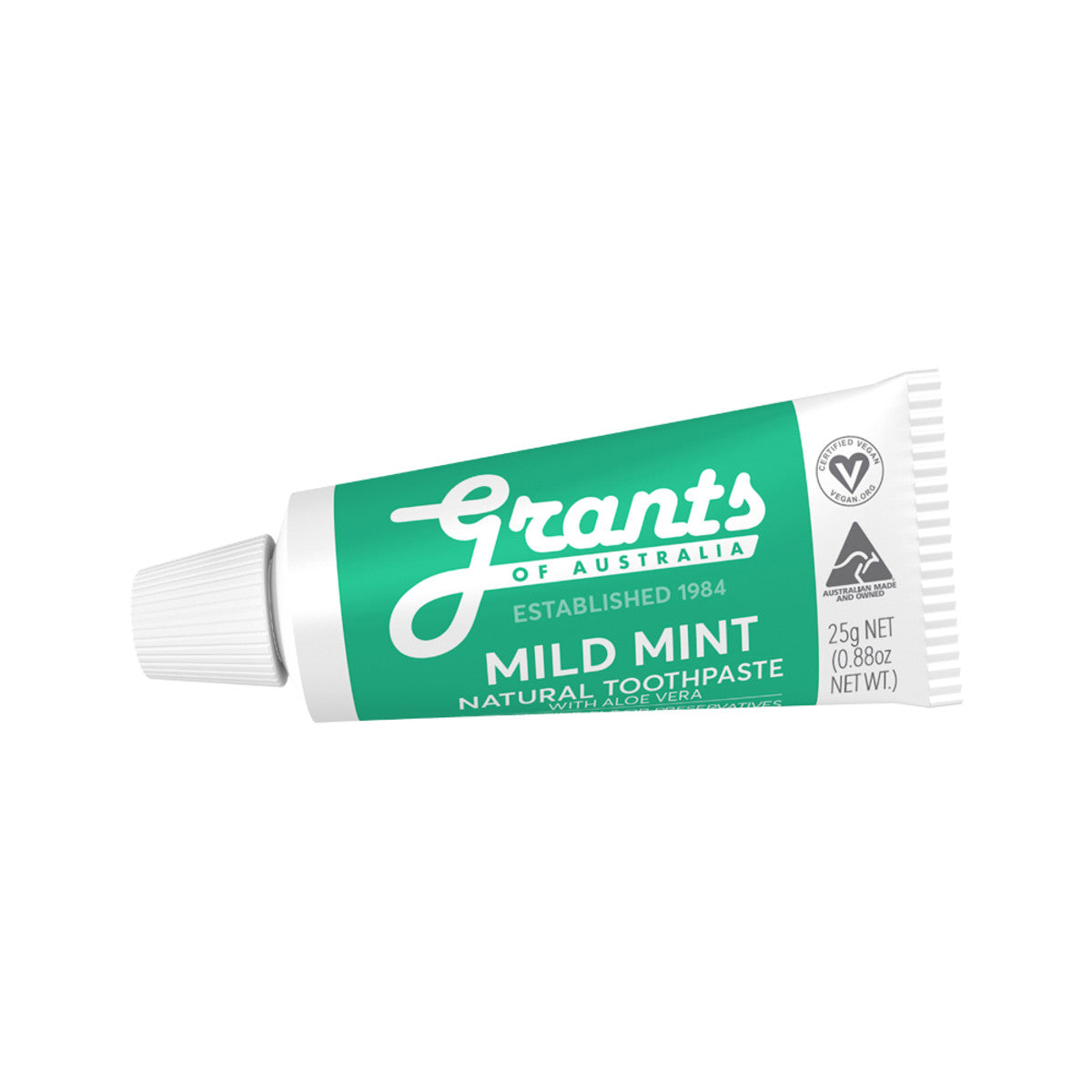 Grants Of Australia Natural Toothpaste Mild Mint with Aloe Vera Travel Size 25gzX12(Pack of 12) - Cutprice Online
