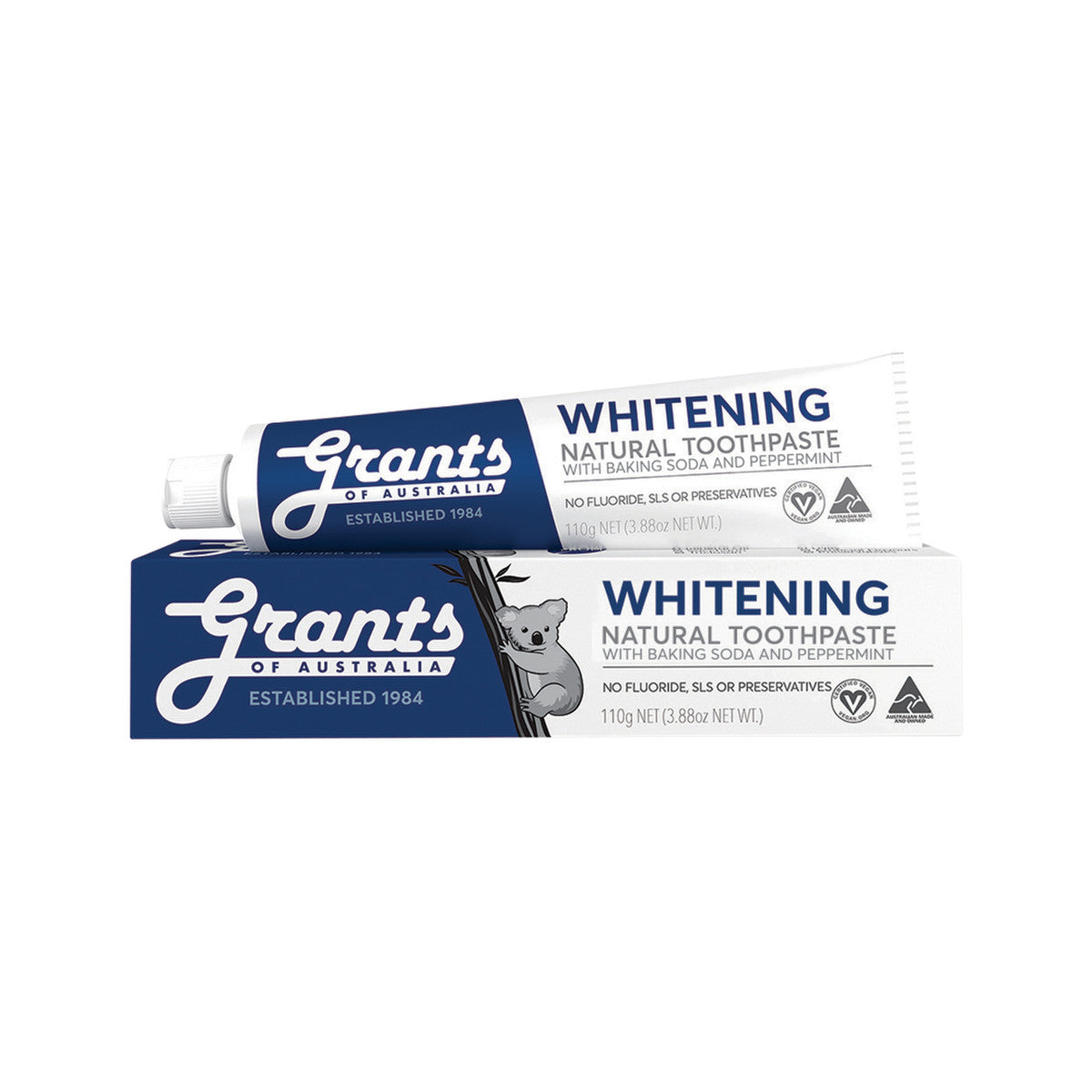 Grants Of Australia Natural Toothpaste Whitening with Baking Soda & Peppermint 110g - Cutprice Online