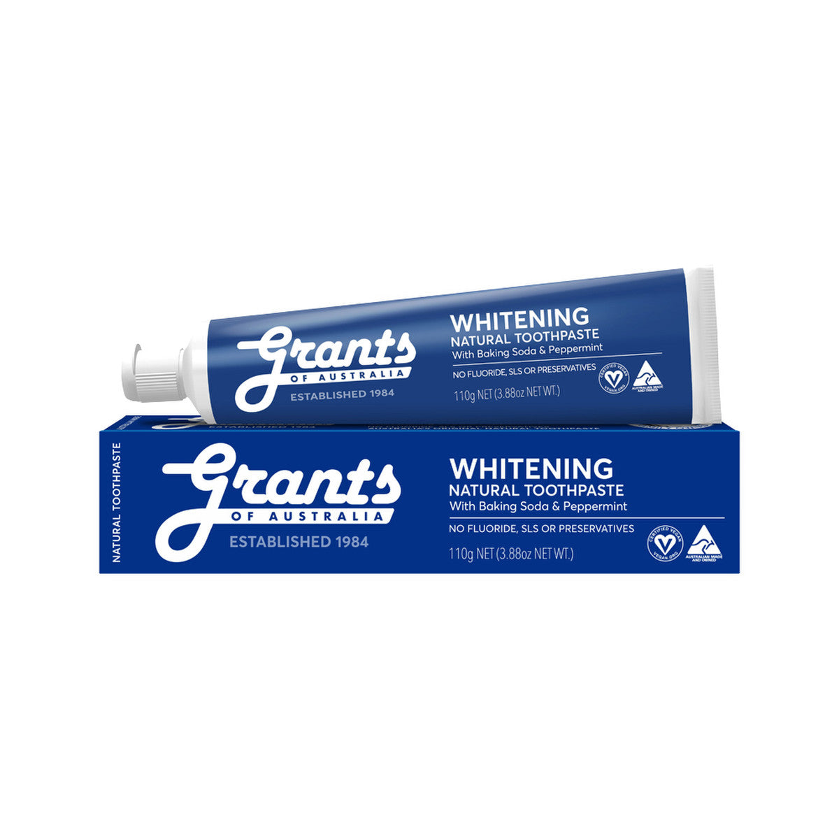 Grants Of Australia Natural Toothpaste Whitening with Baking Soda & Peppermint 110g - Cutprice Online