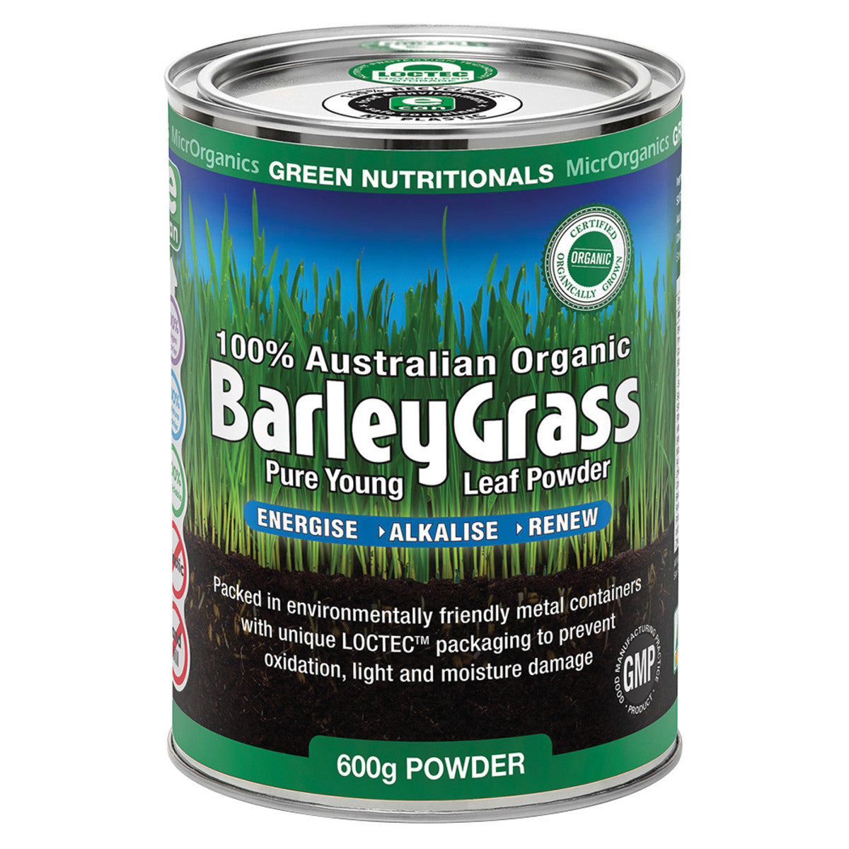 Green Nutritionals by MicrOrganics Organic Australian BarleyGrass Powder 600g - Cutprice Online