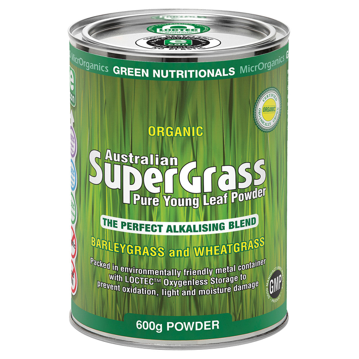 Green Nutritionals by MicrOrganics Organic Australian SuperGrass Powder 600g - Cutprice Online