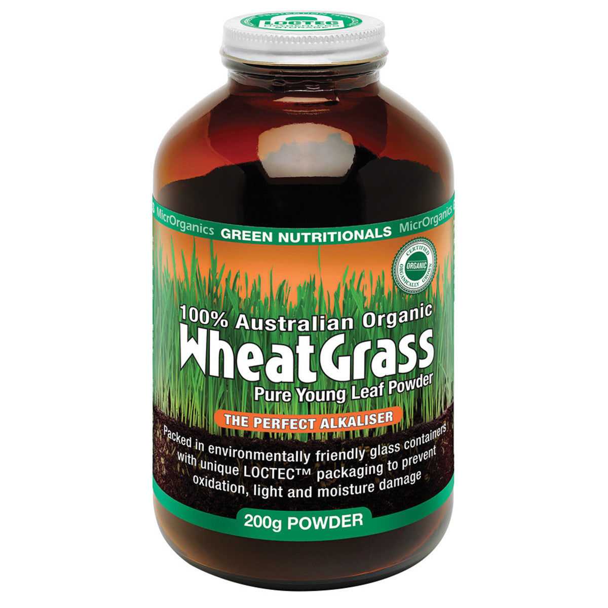 Green Nutritionals by MicrOrganics Organic Australian WheatGrass Powder 200g - Cutprice Online