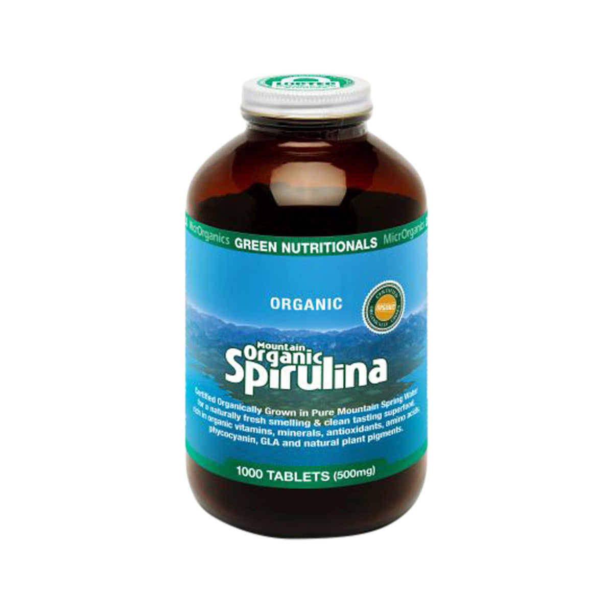 Green Nutritionals by MicrOrganics Mountain Organic Spirulina 500mg 1000t - Cutprice Online