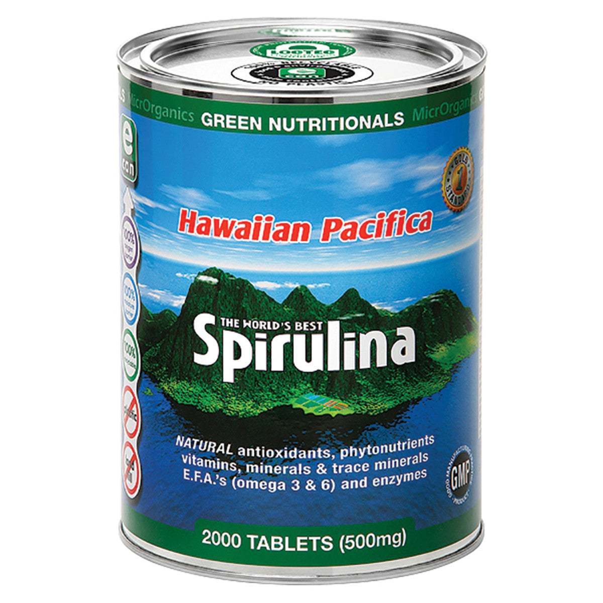 Green Nutritionals by MicrOrganics Hawaiian Pacifica Spirulina 500mg 2000t - Cutprice Online