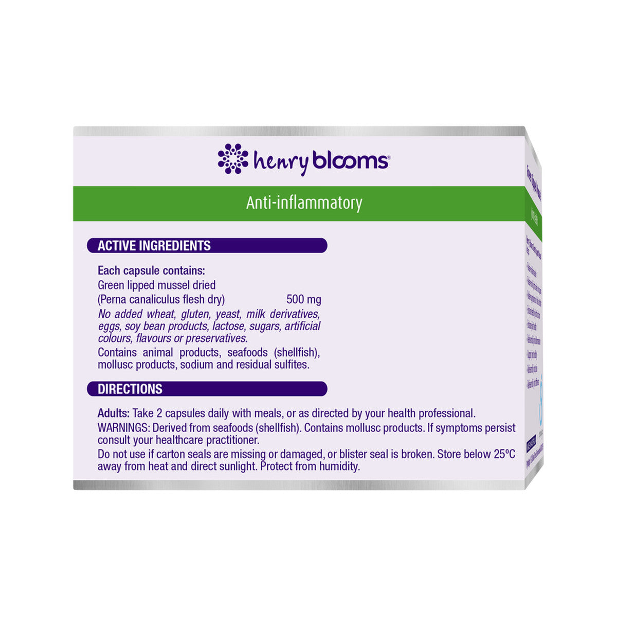 Henry Blooms Green Lipped Mussel 120c - Cutprice Online