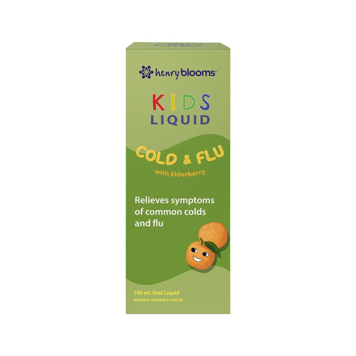 Henry Blooms Kids Liquid Cold & Flu with Elderberry Orange 100ml - Cutprice Online