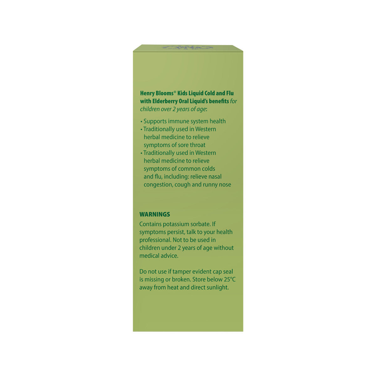 Henry Blooms Kids Liquid Cold & Flu with Elderberry Orange 100ml - Cutprice Online