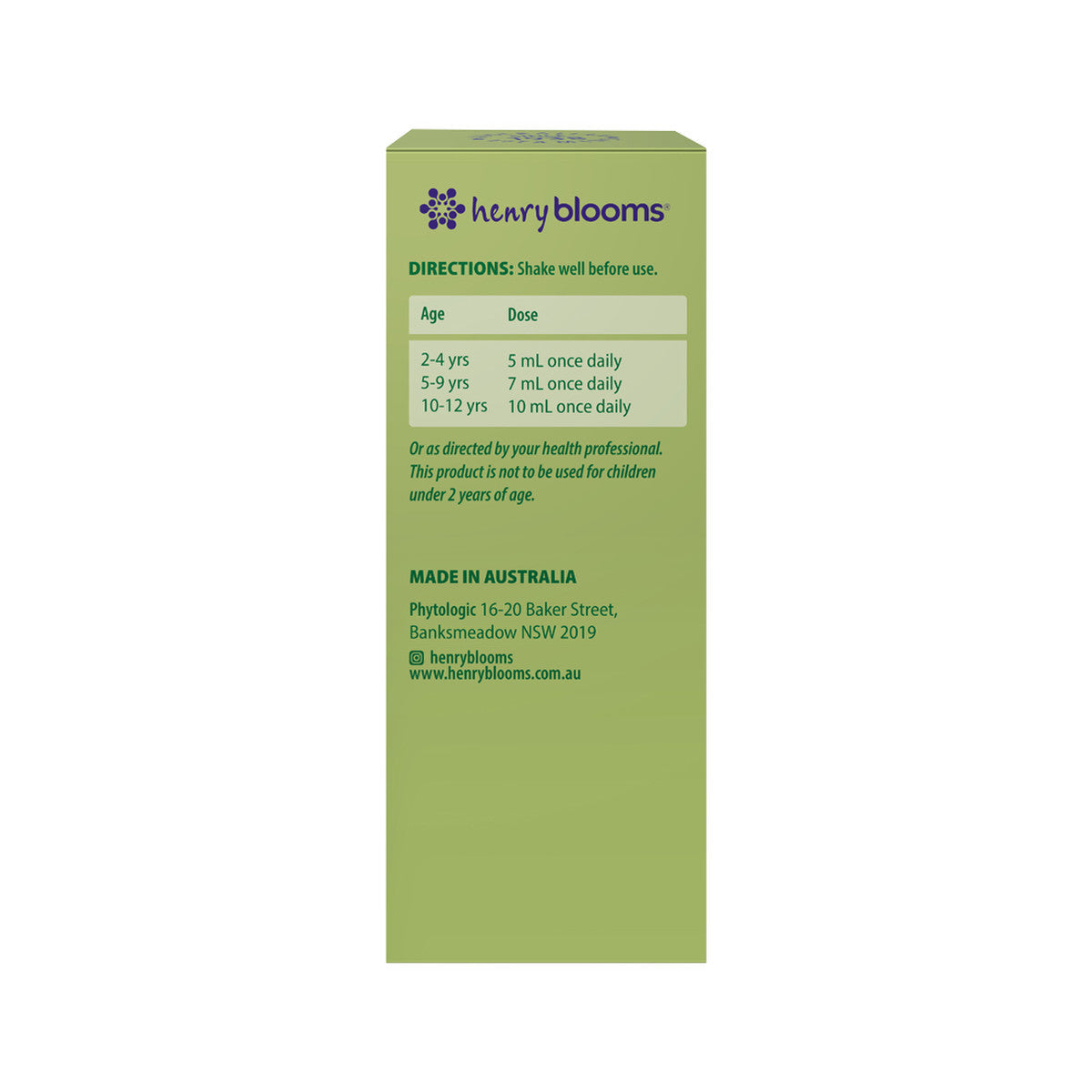 Henry Blooms Kids Liquid Cold & Flu with Elderberry Orange 100ml - Cutprice Online