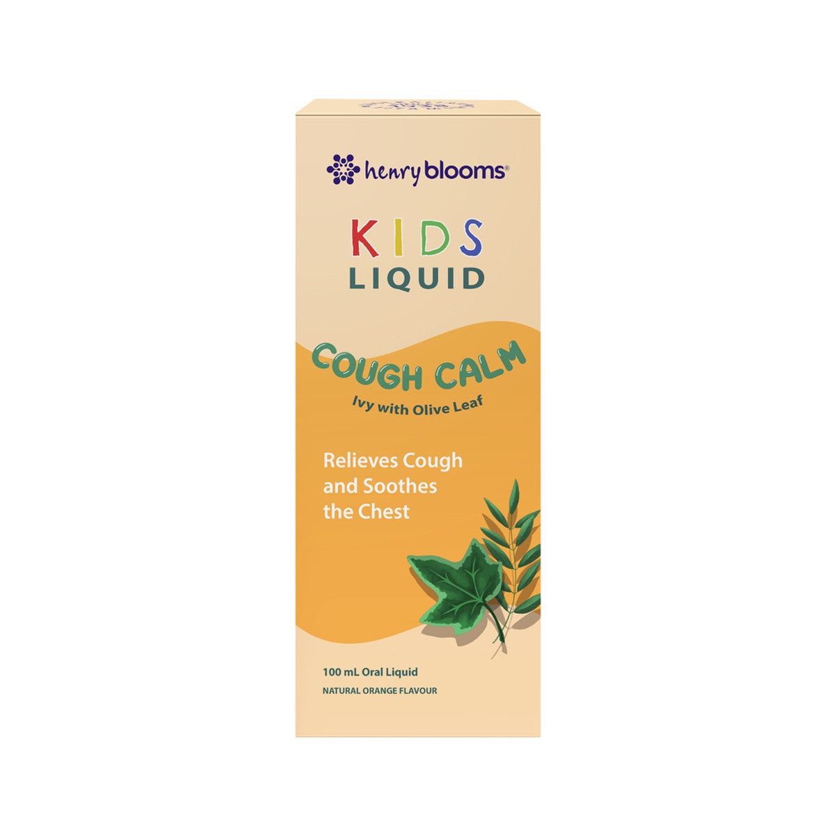 Henry Blooms Kids Liquid Cough Calm Ivy with Olive Leaf Orange 100ml - Cutprice Online