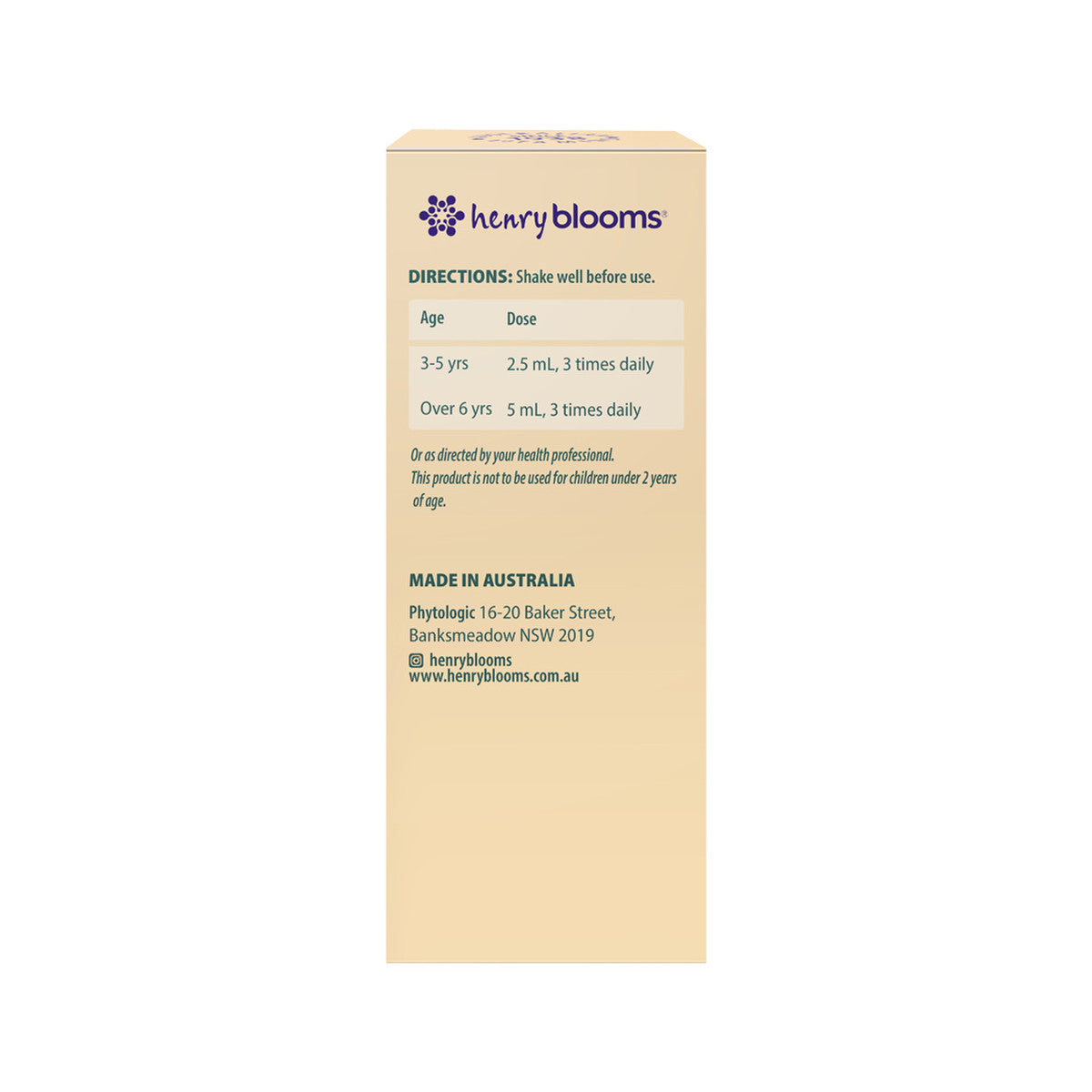 Henry Blooms Kids Liquid Cough Calm Ivy with Olive Leaf Orange 100ml - Cutprice Online