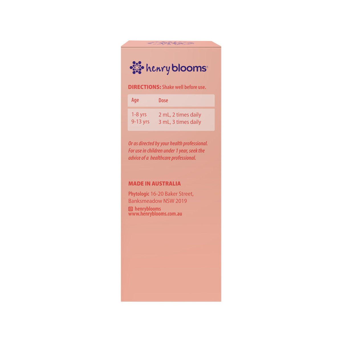 Henry Blooms Kids Liquid Zinc with Vitamin C Orange 100ml - Cutprice Online