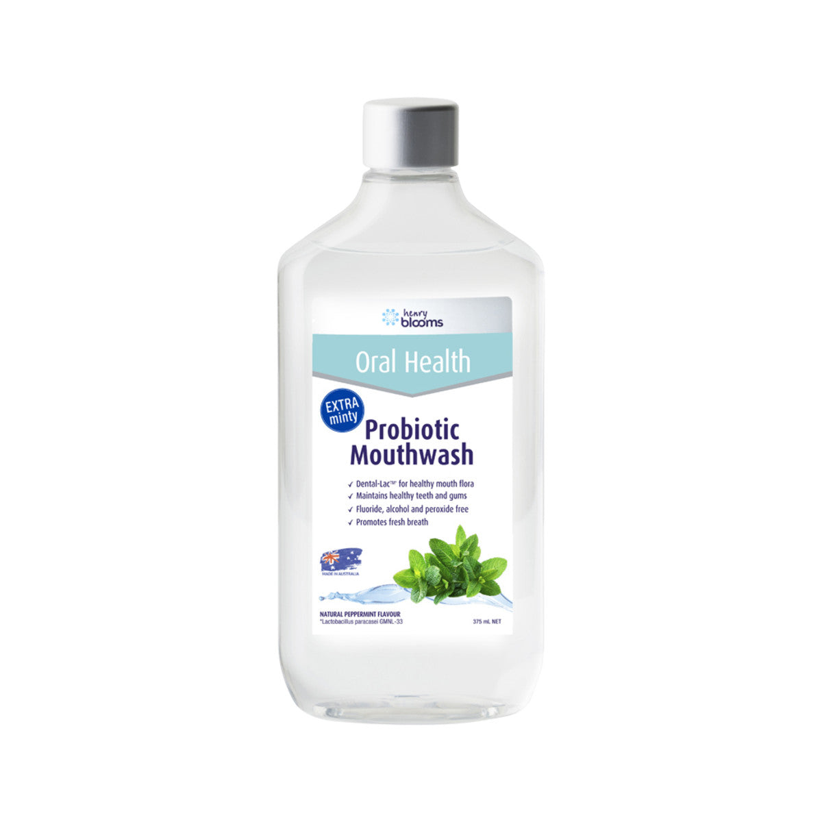 Henry Blooms Oral Health Probiotic Mouthwash Peppermint 375ml - Cutprice Online