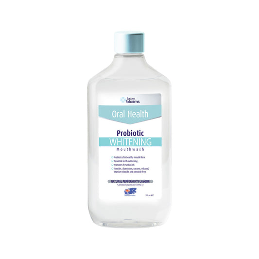 Henry Blooms Oral Health Probiotic Mouthwash Whitening Peppermint 375ml - Cutprice Online