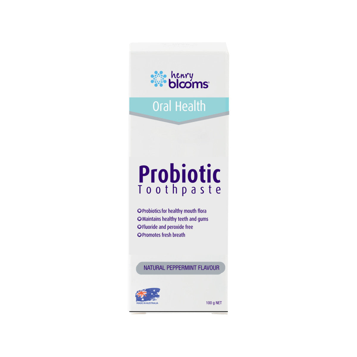 Henry Blooms Oral Health Probiotic Toothpaste Peppermint 100g - Cutprice Online