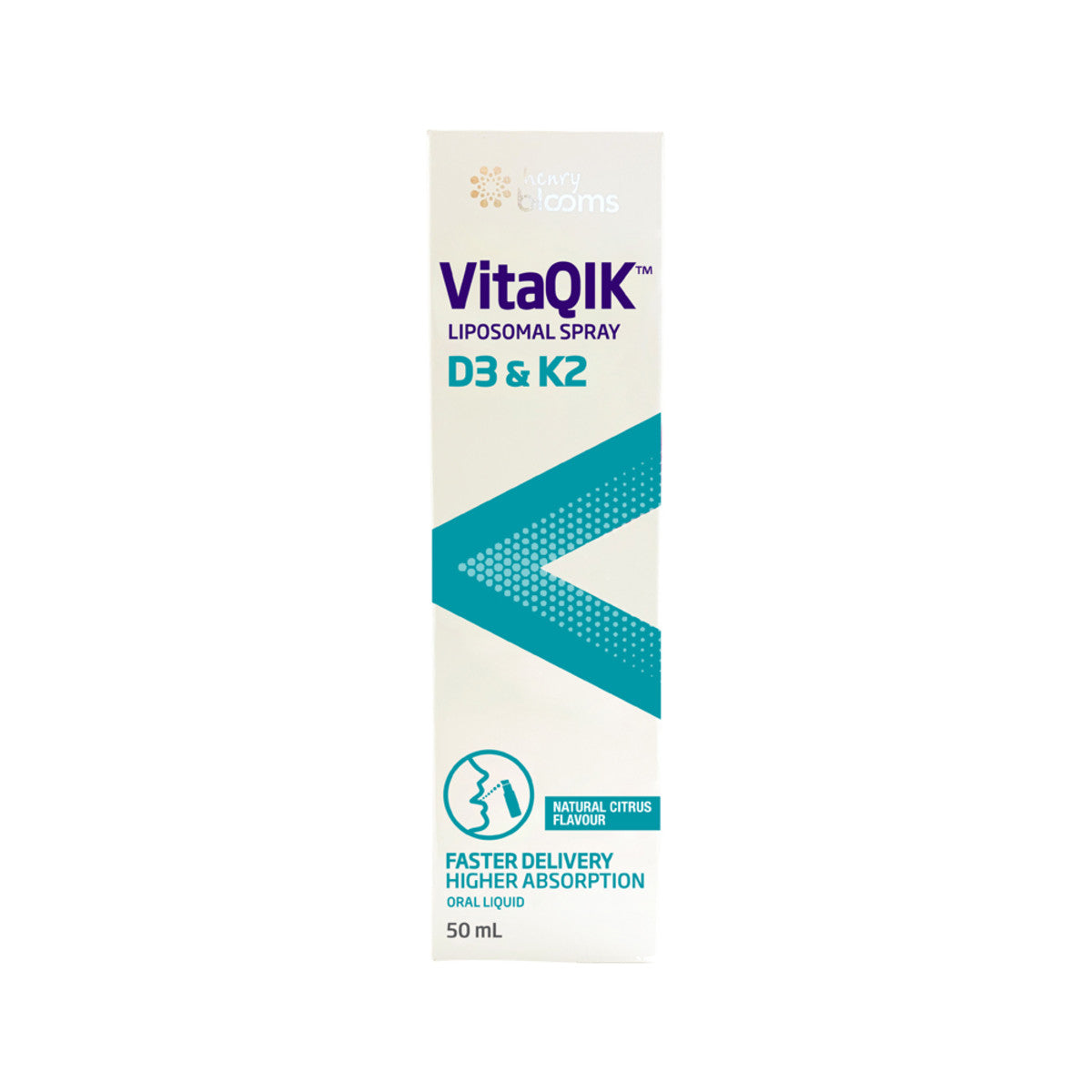 Henry Blooms VitaQIK Liposomal Spray D3 & K2 Oral Liquid 50ml - Cutprice Online