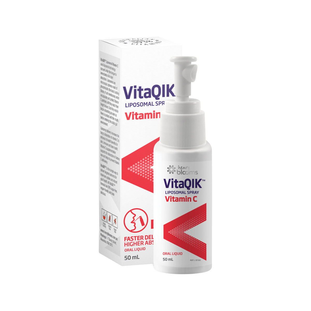 Henry Blooms VitaQIK Liposomal Spray Vitamin C Oral Liquid 50ml - Cutprice Online