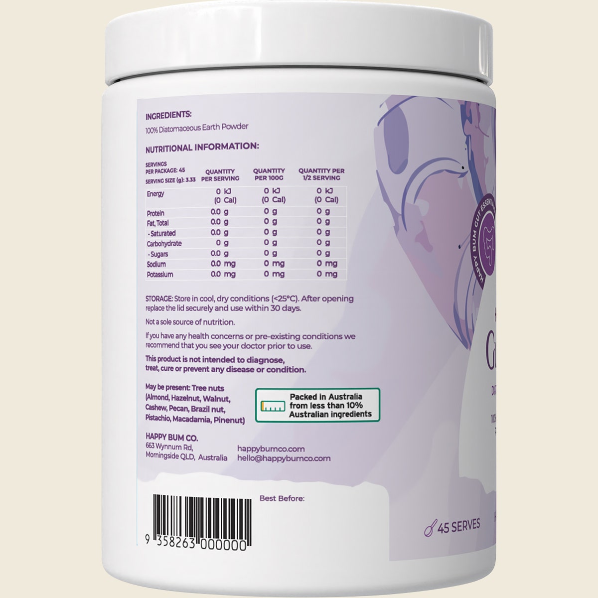 Happy Bum Gut Scrub Diatomaceous Earth 150g