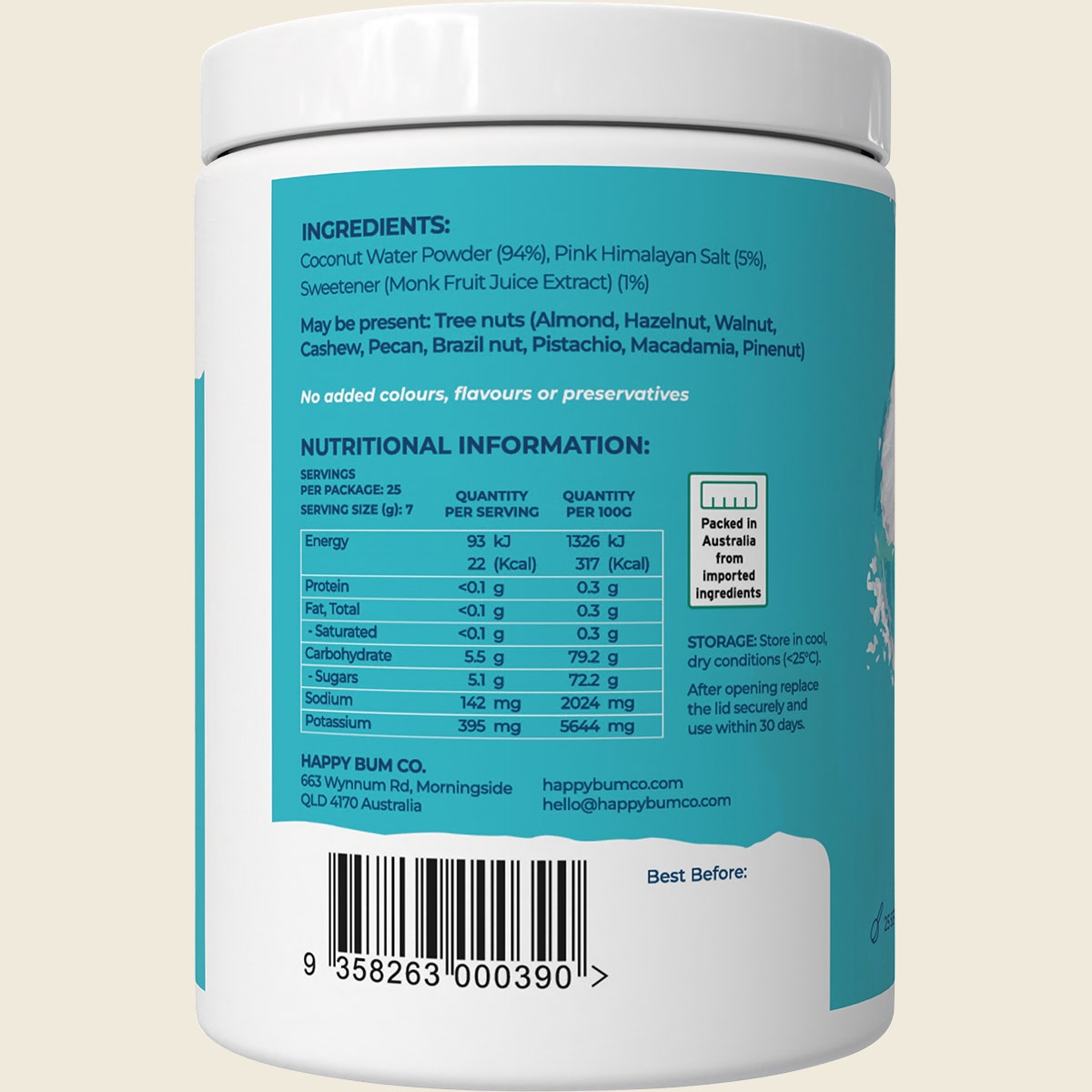 Happy Bum Happy Hydrate Coconut 175g