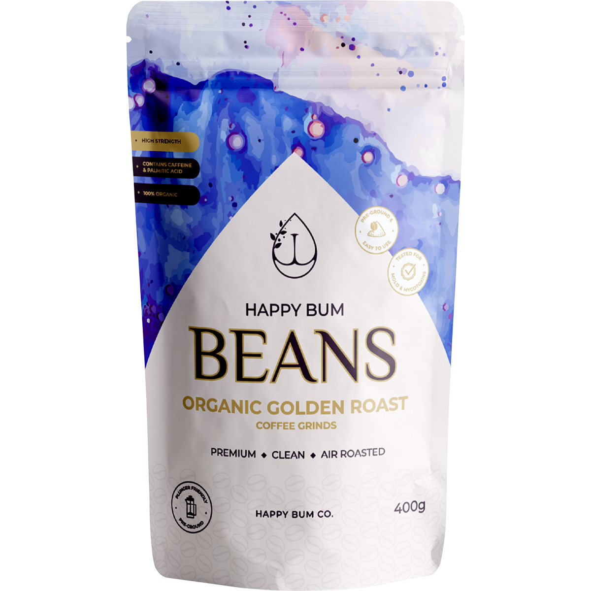 Happy Bum Ground Coffee Beans Golden Roast 400g