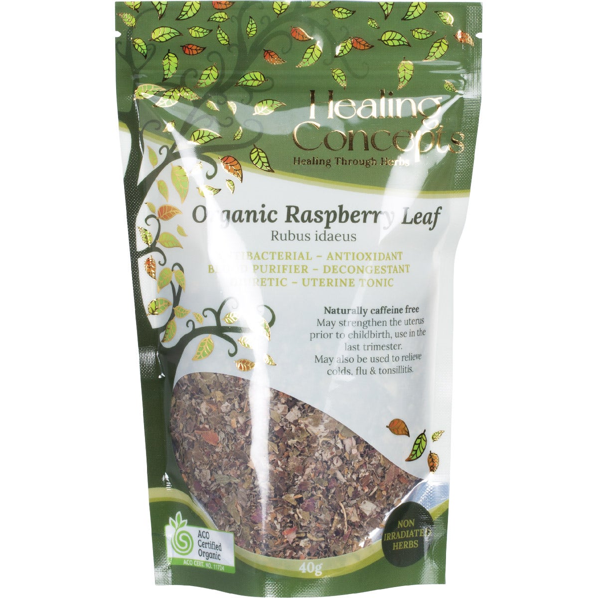 Healing Concepts Organic Raspberry Leaf 40g - Cutprice Online