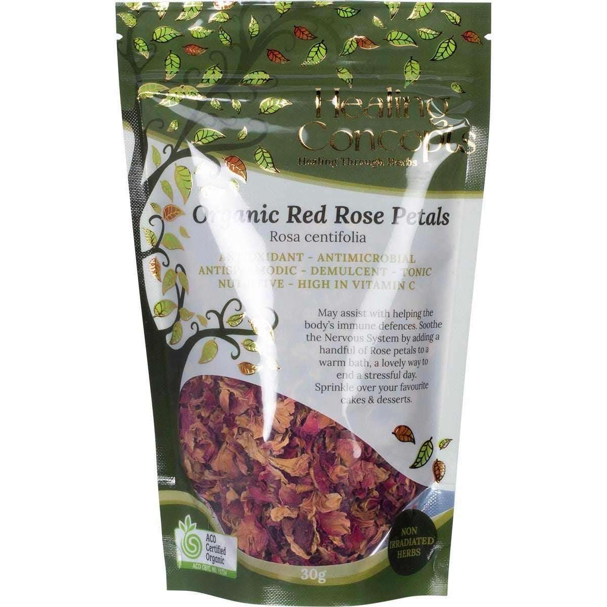 Healing Concepts Organic Red Rose Petals 30g - Cutprice Online