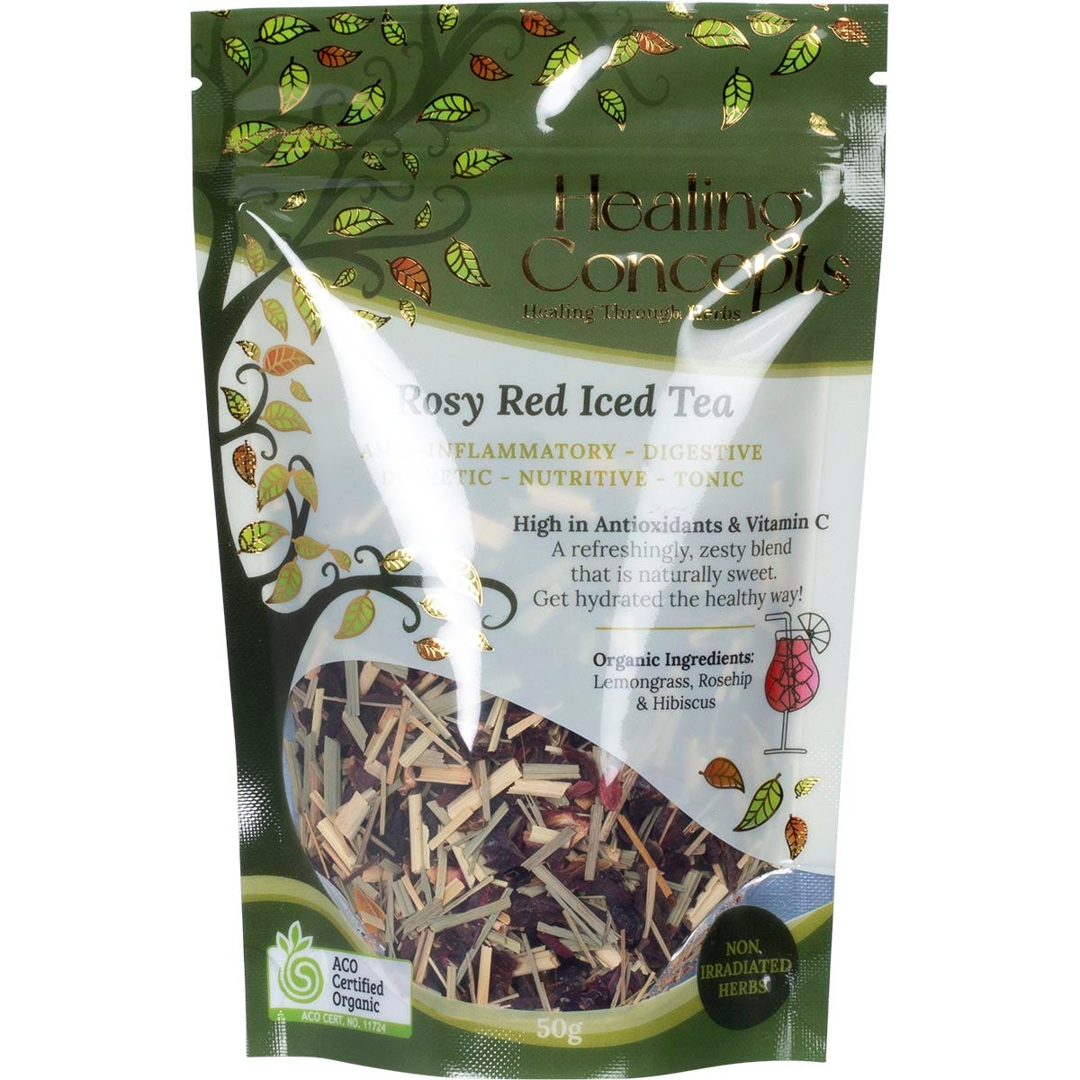 Healing Concepts Organic Blend Rosy Red Iced Tea 50g - Cutprice Online