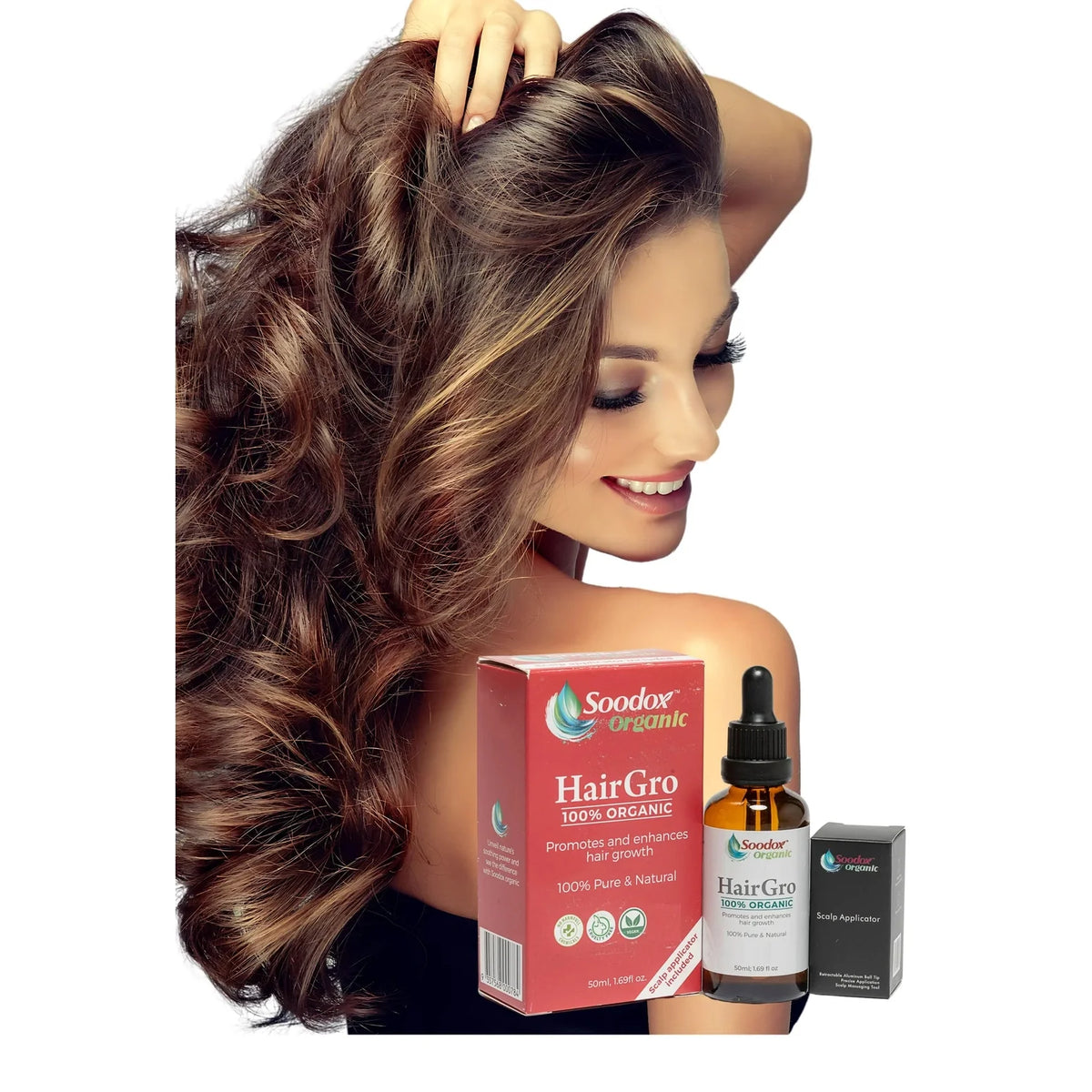 Soodox Organic Hairgro 50ml + Scalp Applicator 2 Piece Set