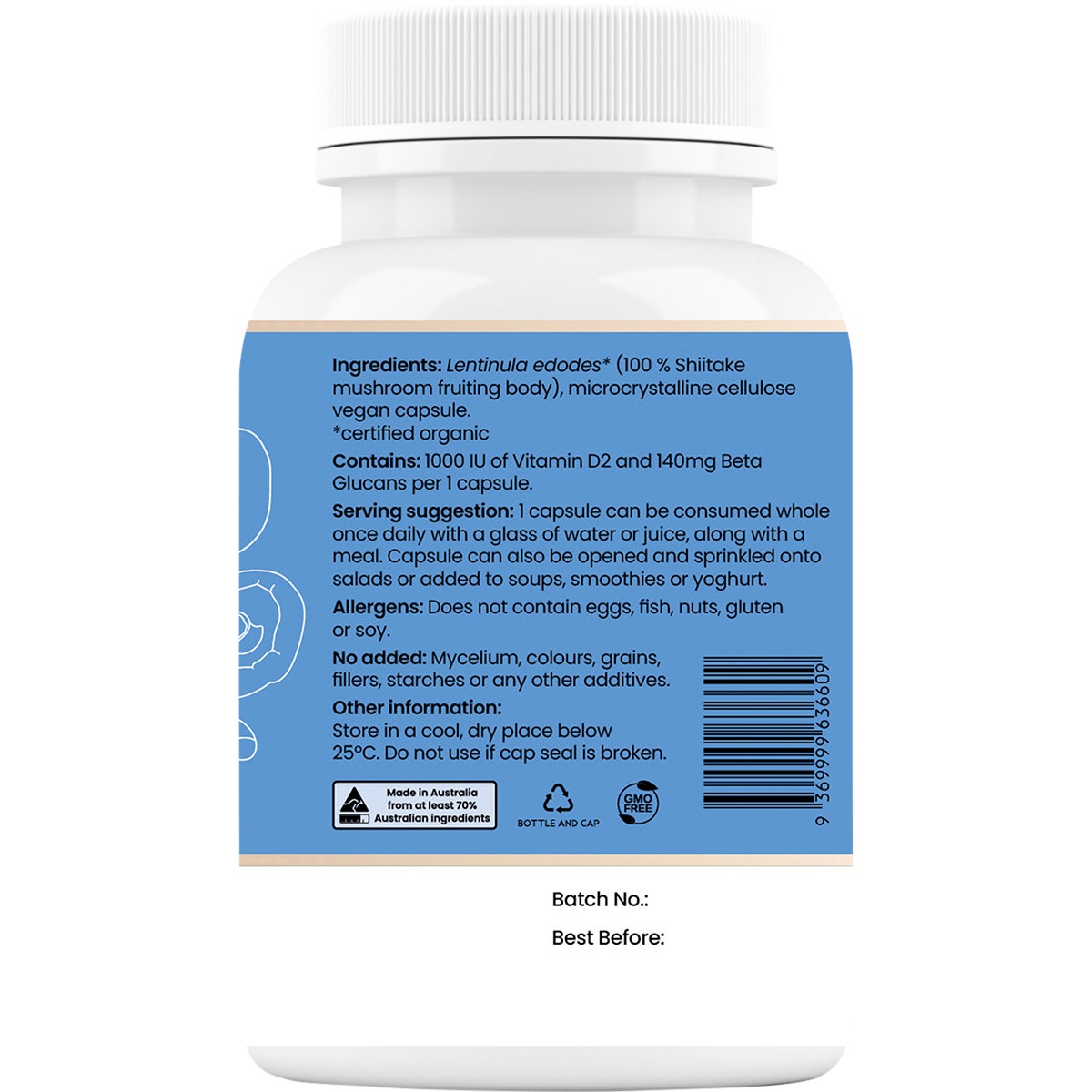 Hi-D Natural Vitamin D 1000 IU + Beta Glucan 60 Caps - Cutprice Online