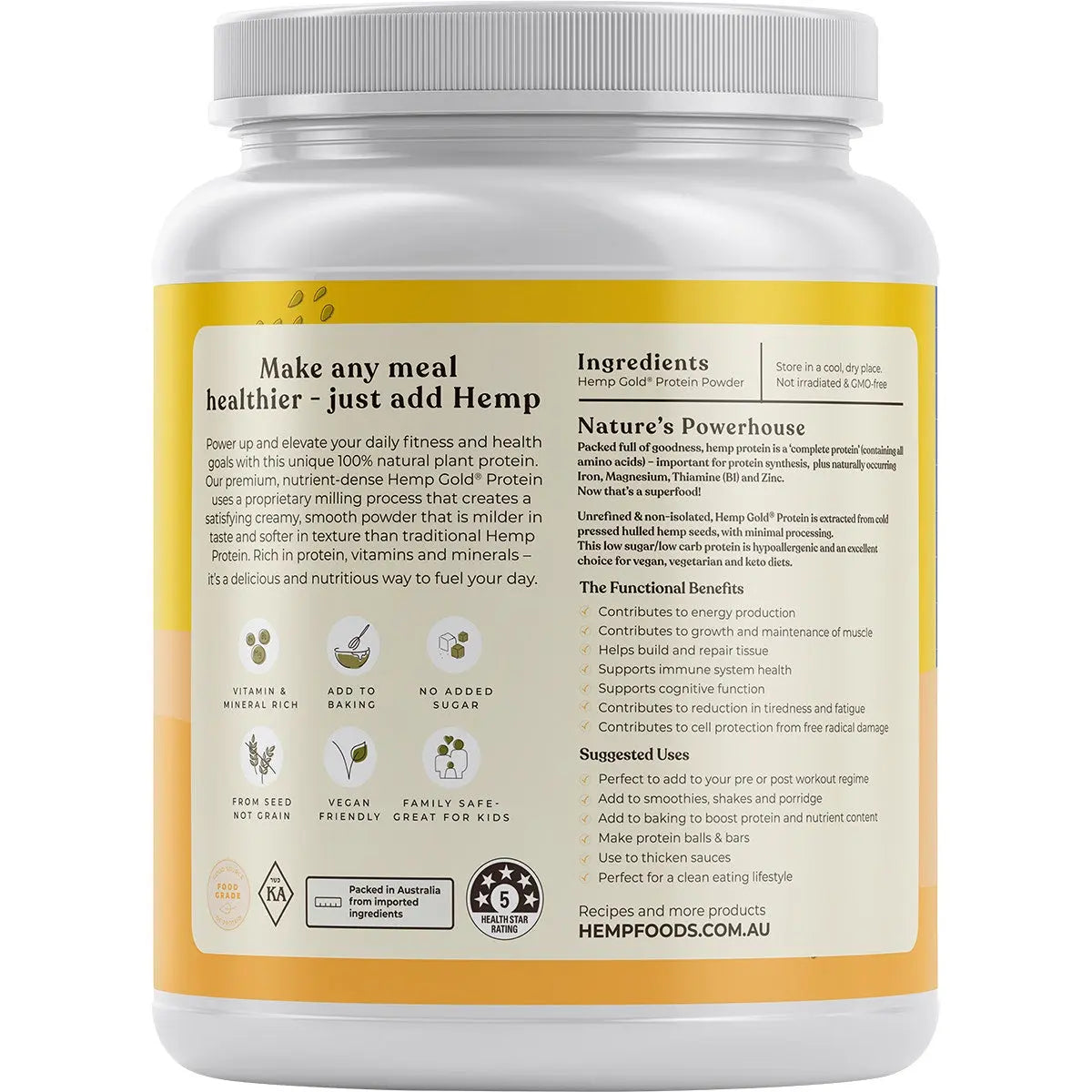 ESSENTIAL HEMP Organic Hemp Gold Protein 1.5kg ESSENTIAL HEMP