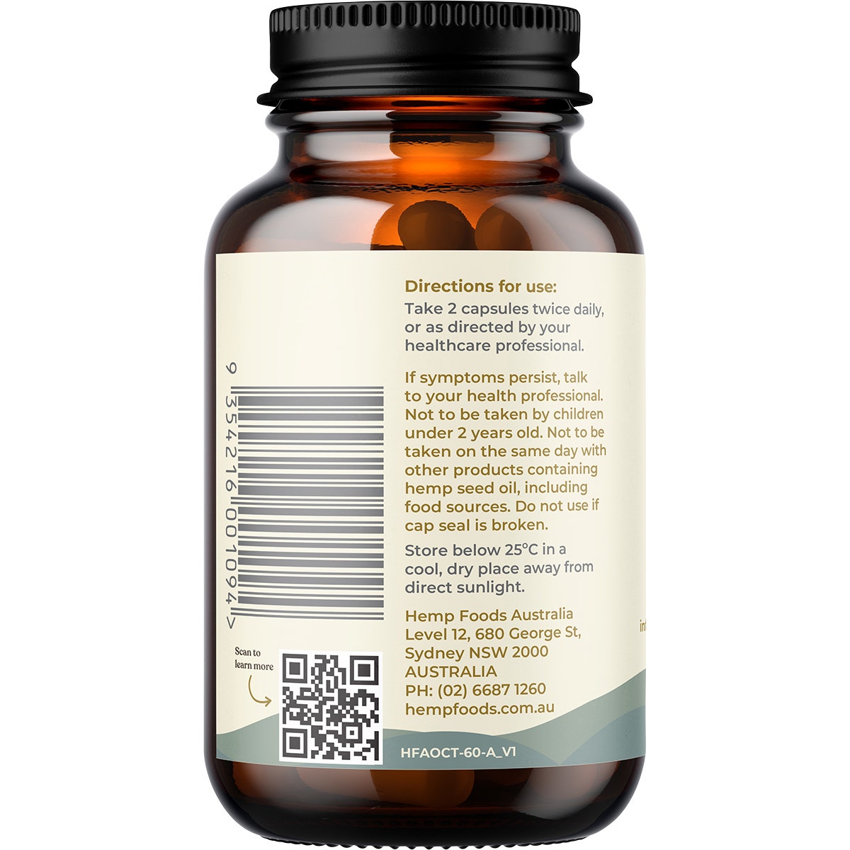 HEMP FOODS AUSTRALIA Pain Relief Capsules with Hemp Gold Seed Oil 60 - Cutprice Online