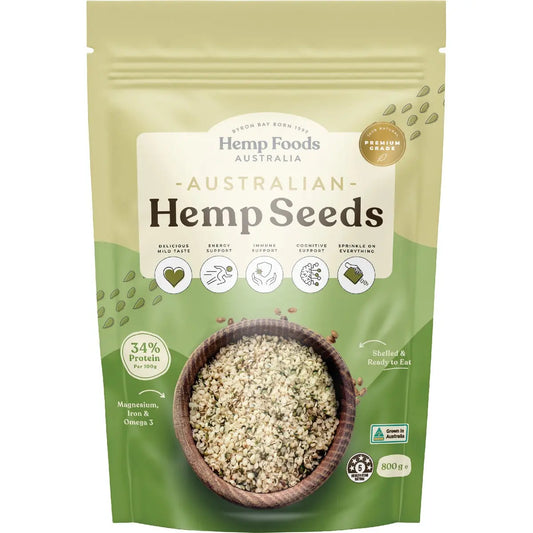 ESSENTIAL HEMP Australian Hemp Seeds Hulled 800g ESSENTIAL HEMP