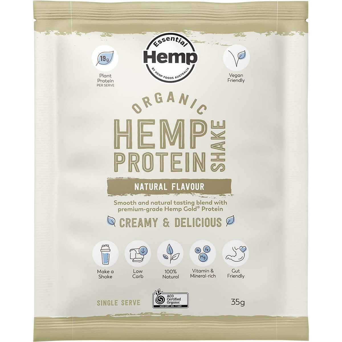 HEMP FOODS AUSTRALIA Organic Hemp Protein Natural 7x35g - Cutprice Online