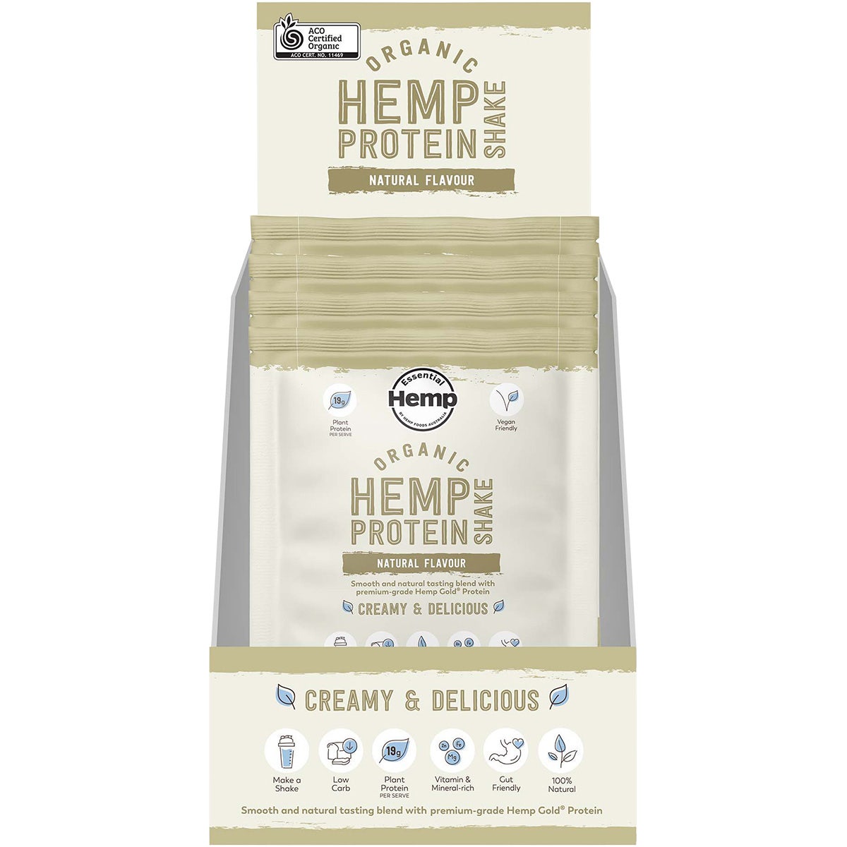 HEMP FOODS AUSTRALIA Organic Hemp Protein Natural 7x35g - Cutprice Online