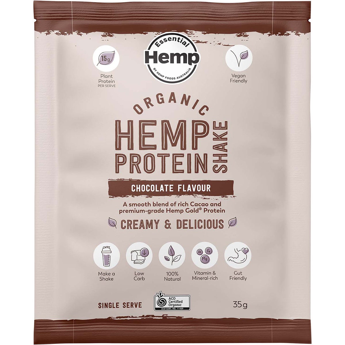 HEMP FOODS AUSTRALIA Organic Hemp Protein Chocolate 7x35g - Cutprice Online