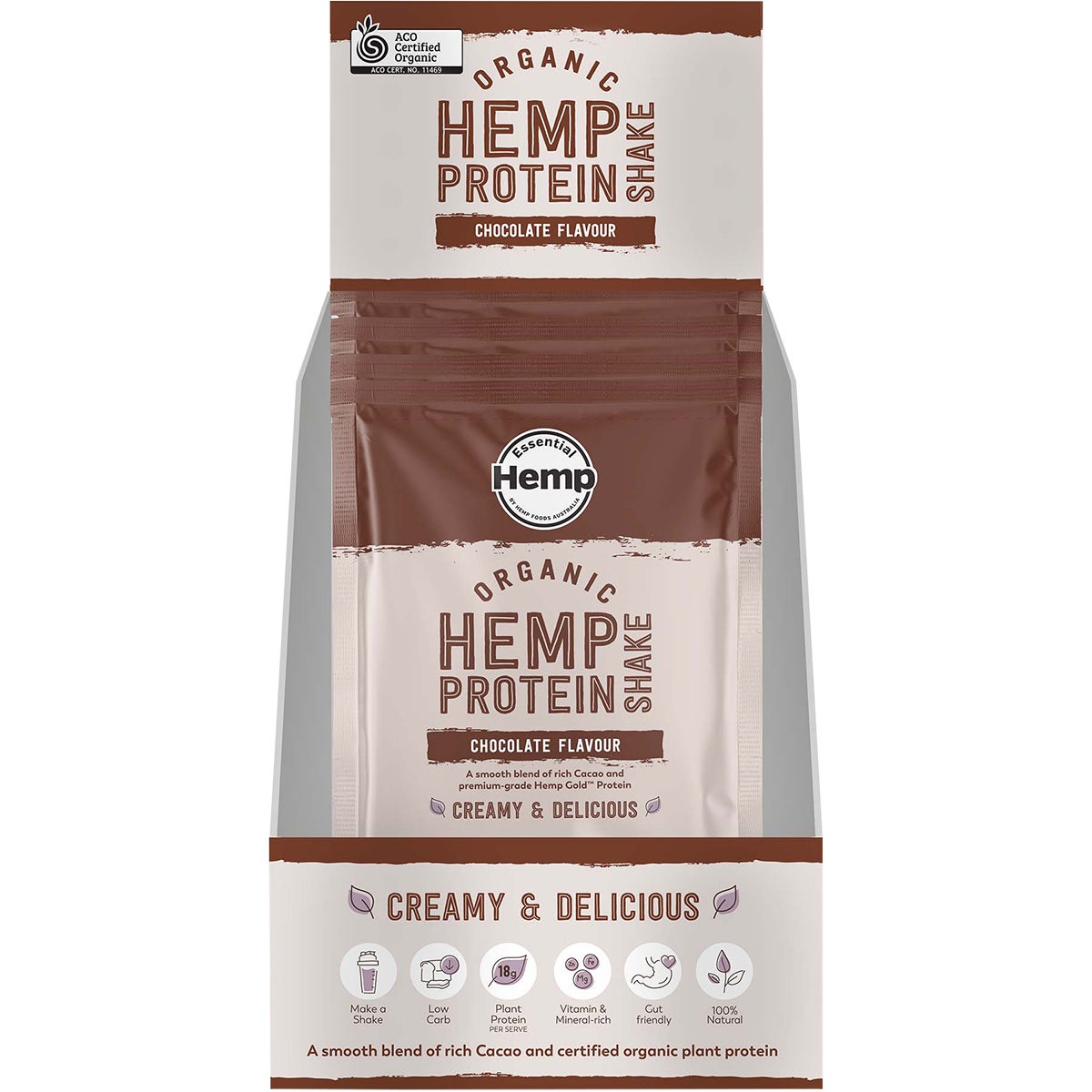 HEMP FOODS AUSTRALIA Organic Hemp Protein Chocolate 7x35g - Cutprice Online