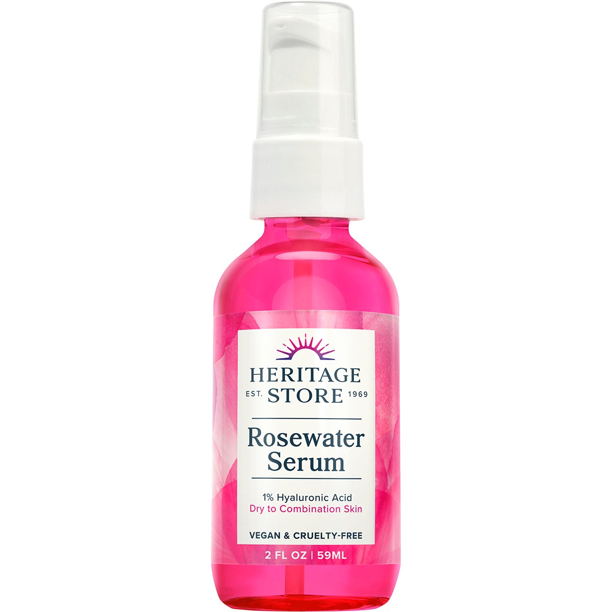 HERITAGE STORE Rosewater Serum 1% Hyaluronic Dry to Combination Skin 59ml - Cutprice Online