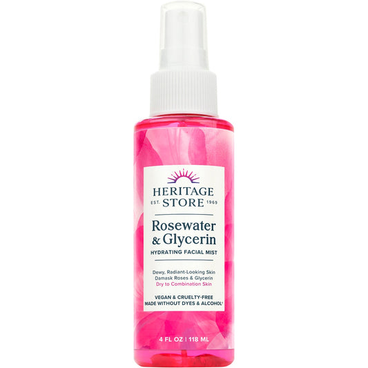 HERITAGE STORE Rosewater & Glycerin Hydrating Facial Mist 118ml - Cutprice Online