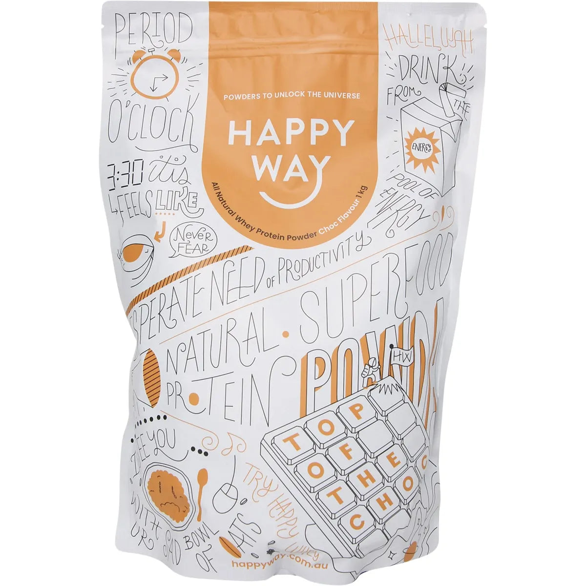 Happy Way Whey Protein Powder Chocolate 1kg HAPPY WAY